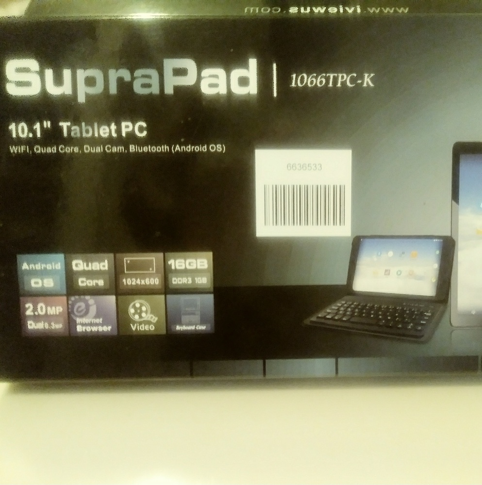 SupraPad 1066TPC-K 10.1" Tablet PC. Wifi Bluetooth